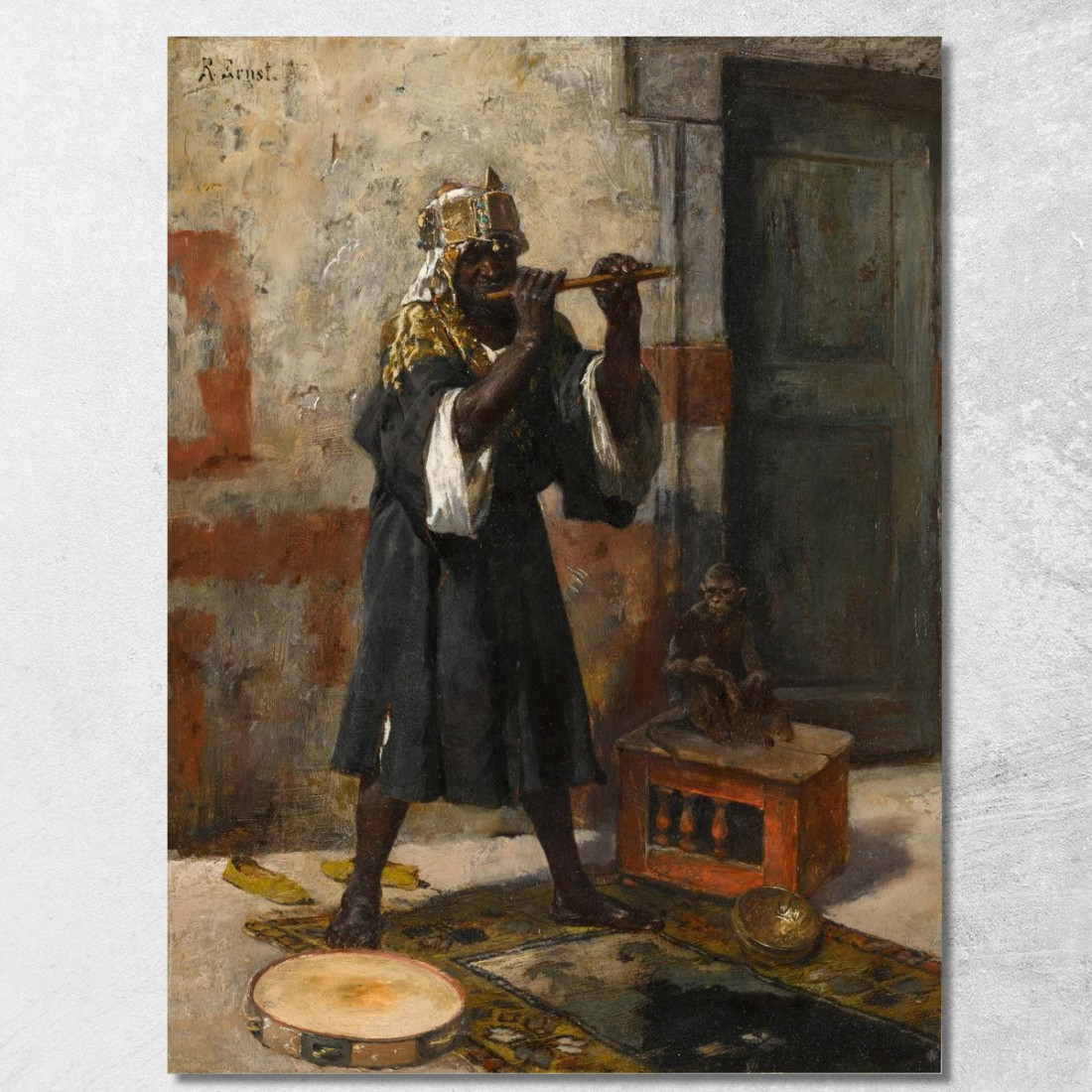 Il Suonatore Di Flauto Rudolf Ernst rer43 quadro stampato su tela