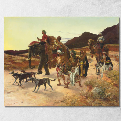 La Caccia Alla Tigre Rudolf Ernst rer66 quadro stampato su tela
