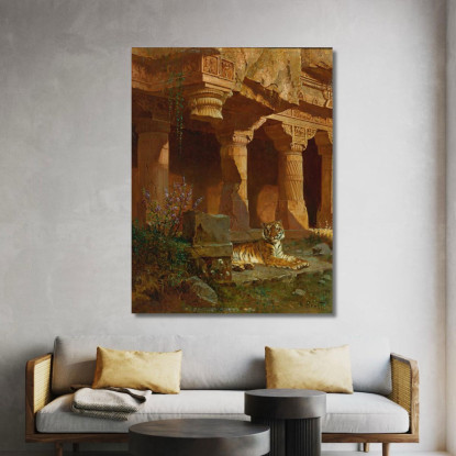 Tigre A Riposo Rudolf Ernst rer70 quadro stampato su tela