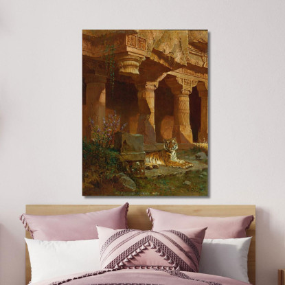Tigre A Riposo Rudolf Ernst rer70 quadro stampato su tela