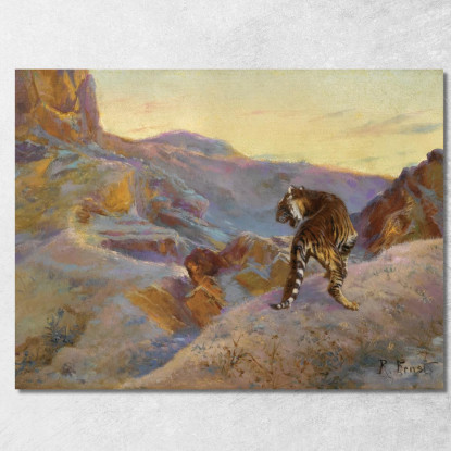 Tigre Sulle Montagne Rudolf Ernst rer71 quadro stampato su tela