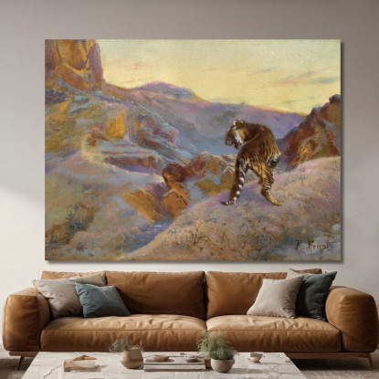 Tigre Sulle Montagne Rudolf Ernst rer71 quadro stampato su tela