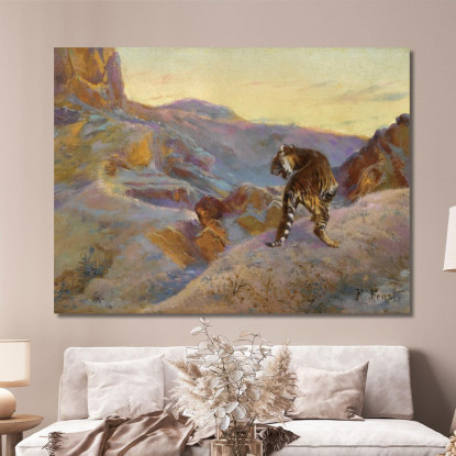 Tigre Sulle Montagne Rudolf Ernst rer71 quadro stampato su tela