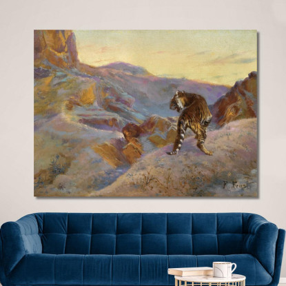 Tigre Sulle Montagne Rudolf Ernst rer71 quadro stampato su tela