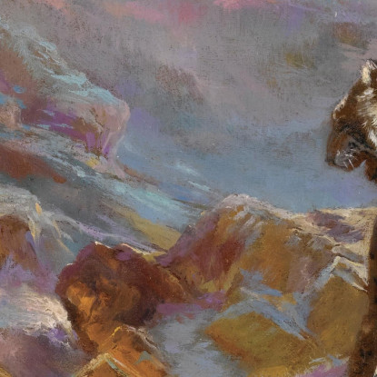 Tigre Sulle Montagne Rudolf Ernst rer71 quadro stampato su tela
