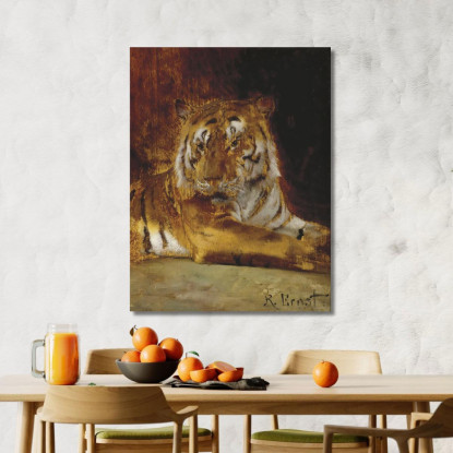 Tigre Rudolf Ernst rer72 quadro stampato su tela
