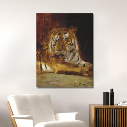 Tigre Rudolf Ernst rer72 quadro stampato su tela