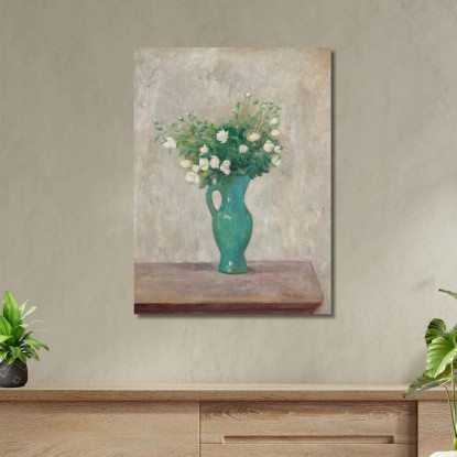 Bouquet In Un Vaso Verde Tadeusz Makowski tmk14 quadro stampato su tela