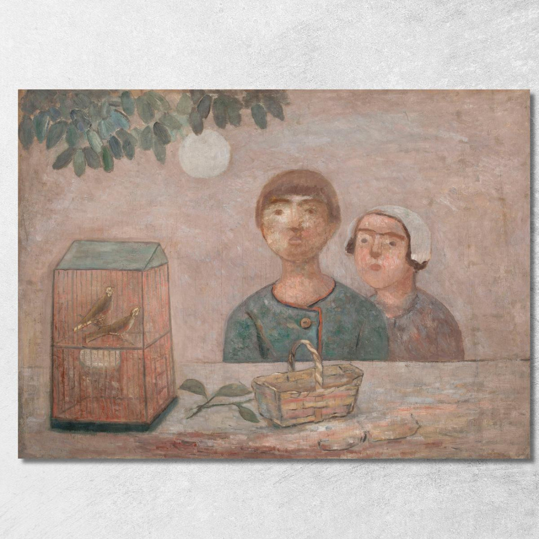 Bambini Davanti A Una Gabbia Con Uccellini Tadeusz Makowski tmk30 quadro stampato su tela