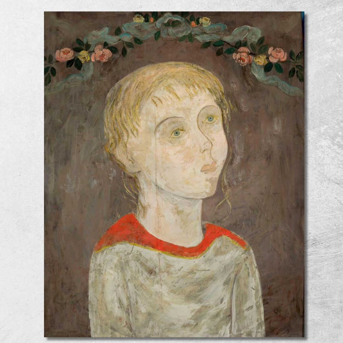 Ragazza Con Ghirlanda Di Fiori Tadeusz Makowski tmk43 quadro stampato su tela
