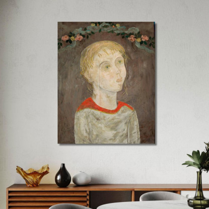 Ragazza Con Ghirlanda Di Fiori Tadeusz Makowski tmk43 quadro stampato su tela
