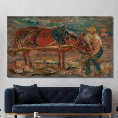 Dare Da Mangiare A Un Cavallo Tadeusz Makowski tmk54 quadro stampato su tela