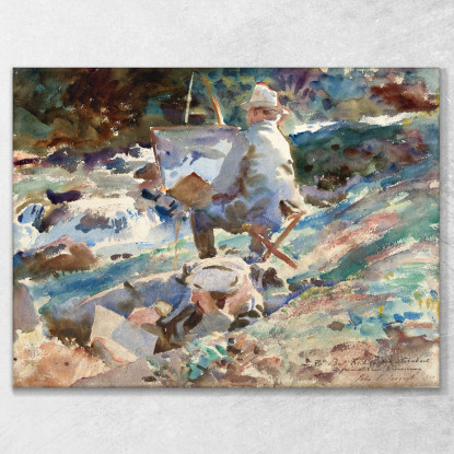 Un Artista Al Suo Cavalletto John Singer Sargent jss13 quadro stampato su tela
