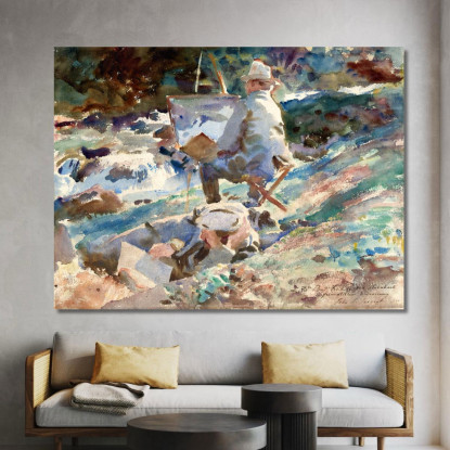 Un Artista Al Suo Cavalletto John Singer Sargent jss13 quadro stampato su tela
