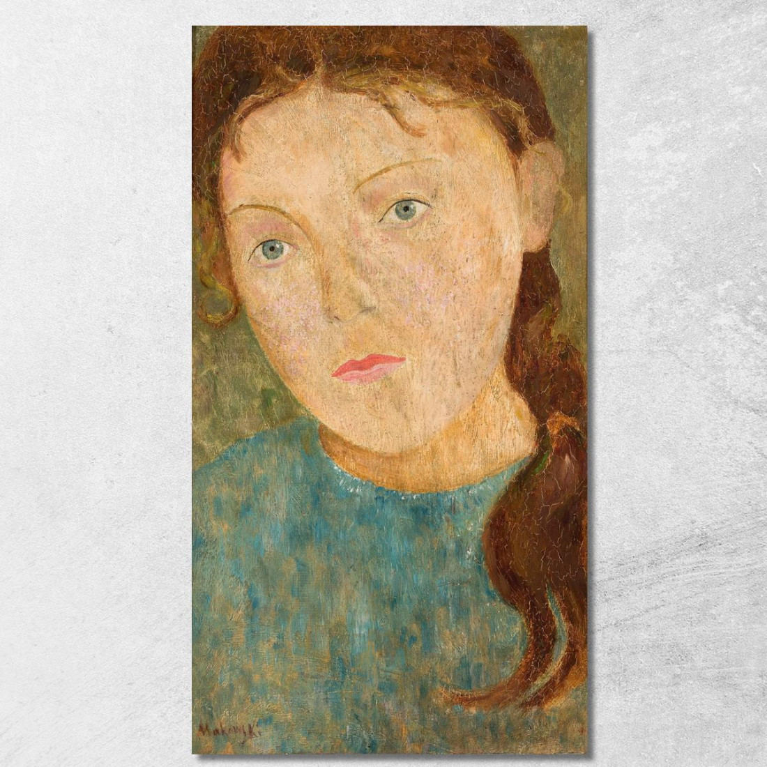 Ragazza Con Una Treccia Rossa Tadeusz Makowski tmk65 quadro stampato su tela