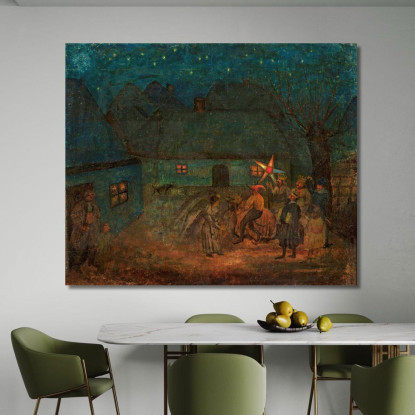 Presepe Di Cracovia Tadeusz Makowski tmk90 quadro stampato su tela