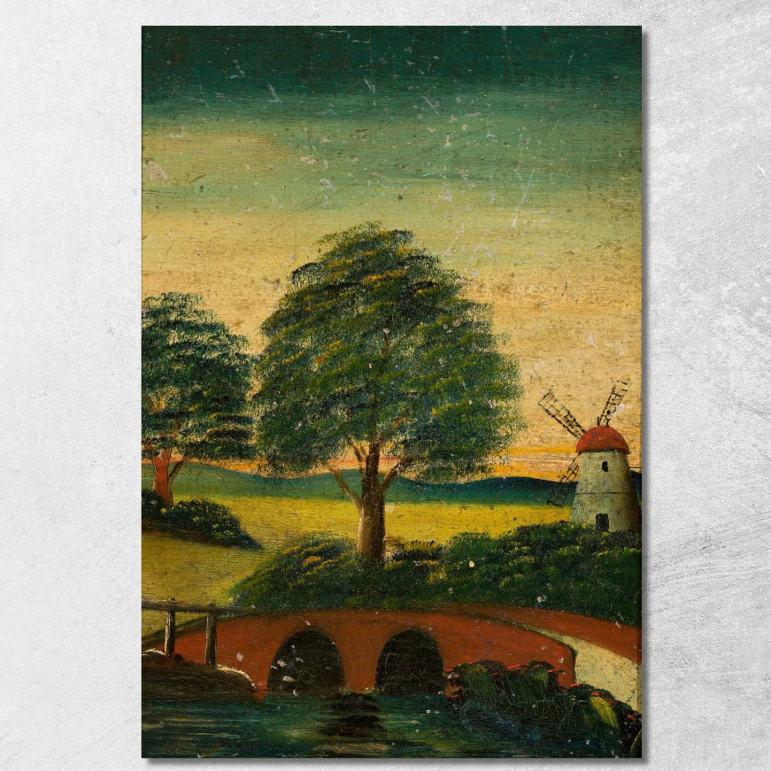 Paesaggio Con Un Mulino A Vento E Un Ponte Tadeusz Makowski tmk98 quadro stampato su tela