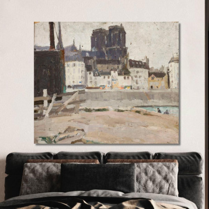 Paesaggio Con La Cattedrale Di Notre-Dame Tadeusz Makowski tmk101 quadro stampato su tela