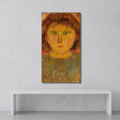 Bambina Con La Frangetta Tadeusz Makowski tmk106 quadro stampato su tela