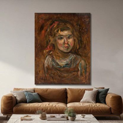 Bambina Con Un Nastro Rosso Tadeusz Makowski tmk108 quadro stampato su tela