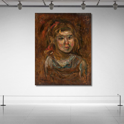 Bambina Con Un Nastro Rosso Tadeusz Makowski tmk108 quadro stampato su tela
