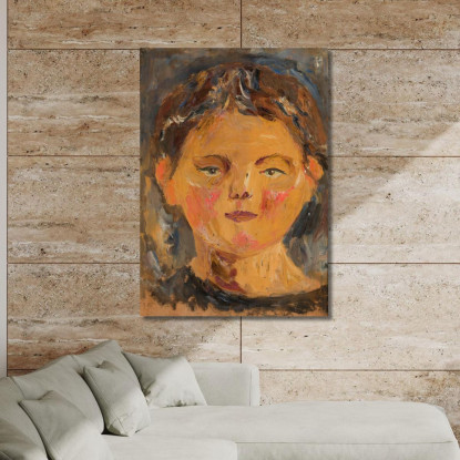 Testa Di Bambina 2 Tadeusz Makowski tmk110 quadro stampato su tela