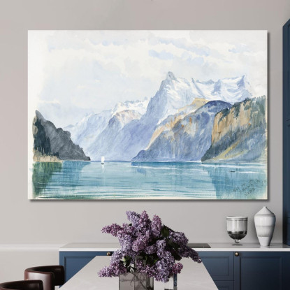 Baia Di Uri Brunnen Dalla Svizzera John Singer Sargent jss20 quadro stampato su tela