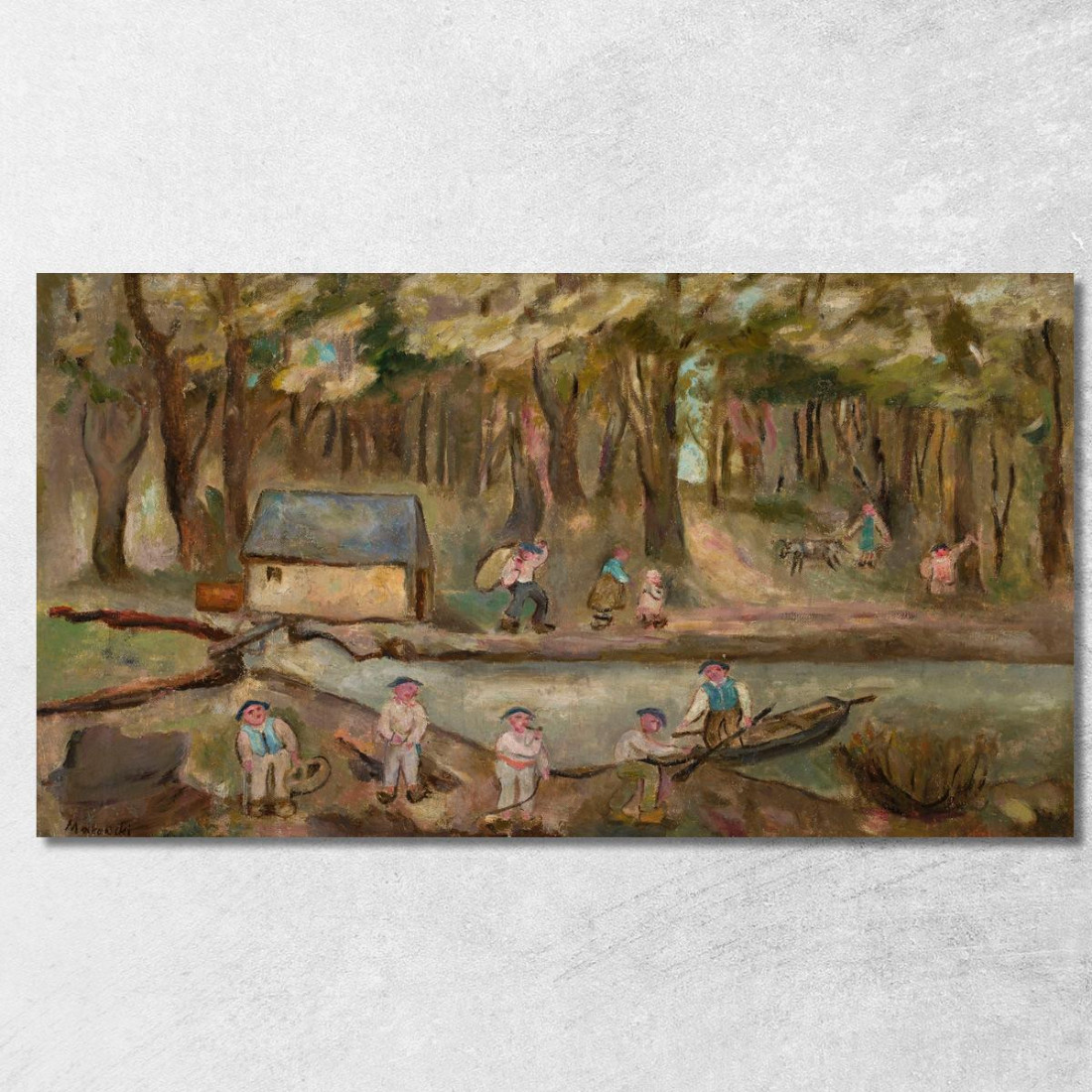 Mulino Sul Fiume Tadeusz Makowski tmk127 quadro stampato su tela