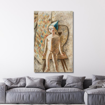 Bambina Nuda Con Un Berretto Blu Tadeusz Makowski tmk130 quadro stampato su tela