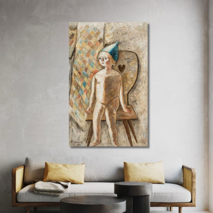 Bambina Nuda Con Un Berretto Blu Tadeusz Makowski tmk130 quadro stampato su tela