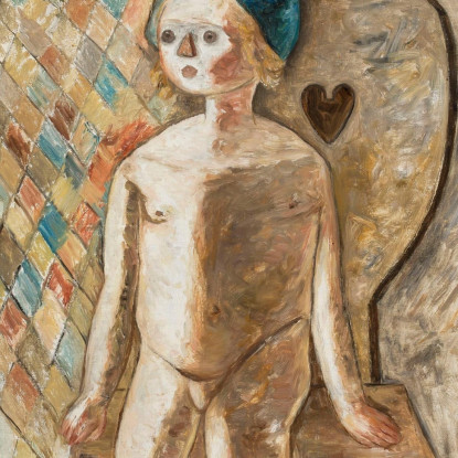 Bambina Nuda Con Un Berretto Blu Tadeusz Makowski tmk130 quadro stampato su tela