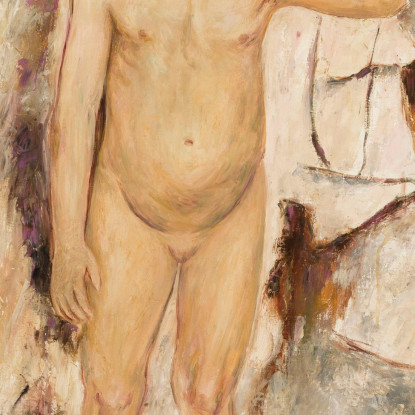 Bambina Nuda Con Una Mano Alzata Tadeusz Makowski tmk131 quadro stampato su tela