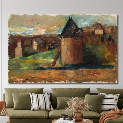 Paesaggio Con Edifici Urbani Tadeusz Makowski tmk135 quadro stampato su tela