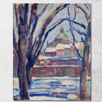 Paesaggio Invernale Con Chiesa Ortodossa Tadeusz Makowski tmk136 quadro stampato su tela