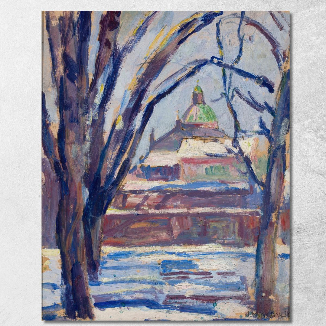 Paesaggio Invernale Con Chiesa Ortodossa Tadeusz Makowski tmk136 quadro stampato su tela