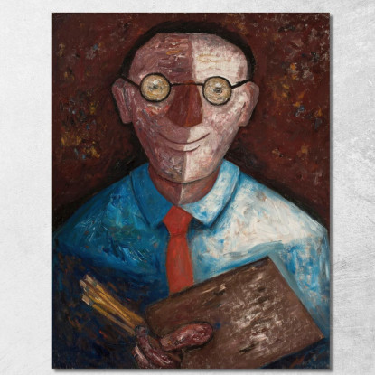 Ritratto Di Un Uomo Con Una Tavolozza Jacques Gotkowski Tadeusz Makowski tmk143 quadro stampato su tela