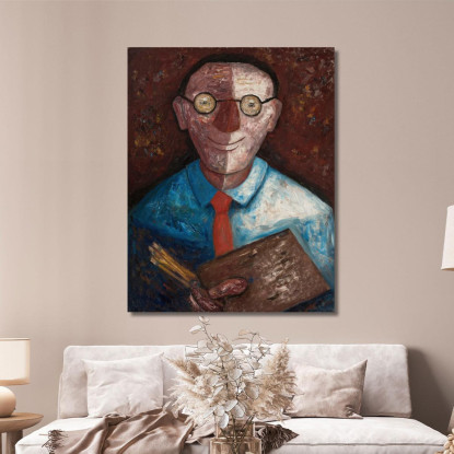 Ritratto Di Un Uomo Con Una Tavolozza Jacques Gotkowski Tadeusz Makowski tmk143 quadro stampato su tela