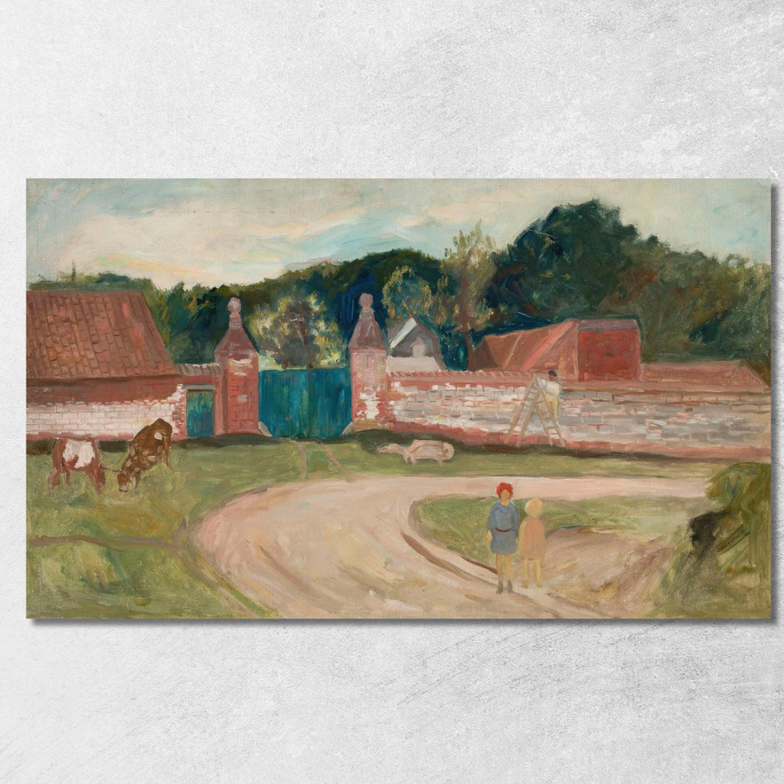 Strada Davanti Alla Fattoria Tadeusz Makowski tmk156 quadro stampato su tela