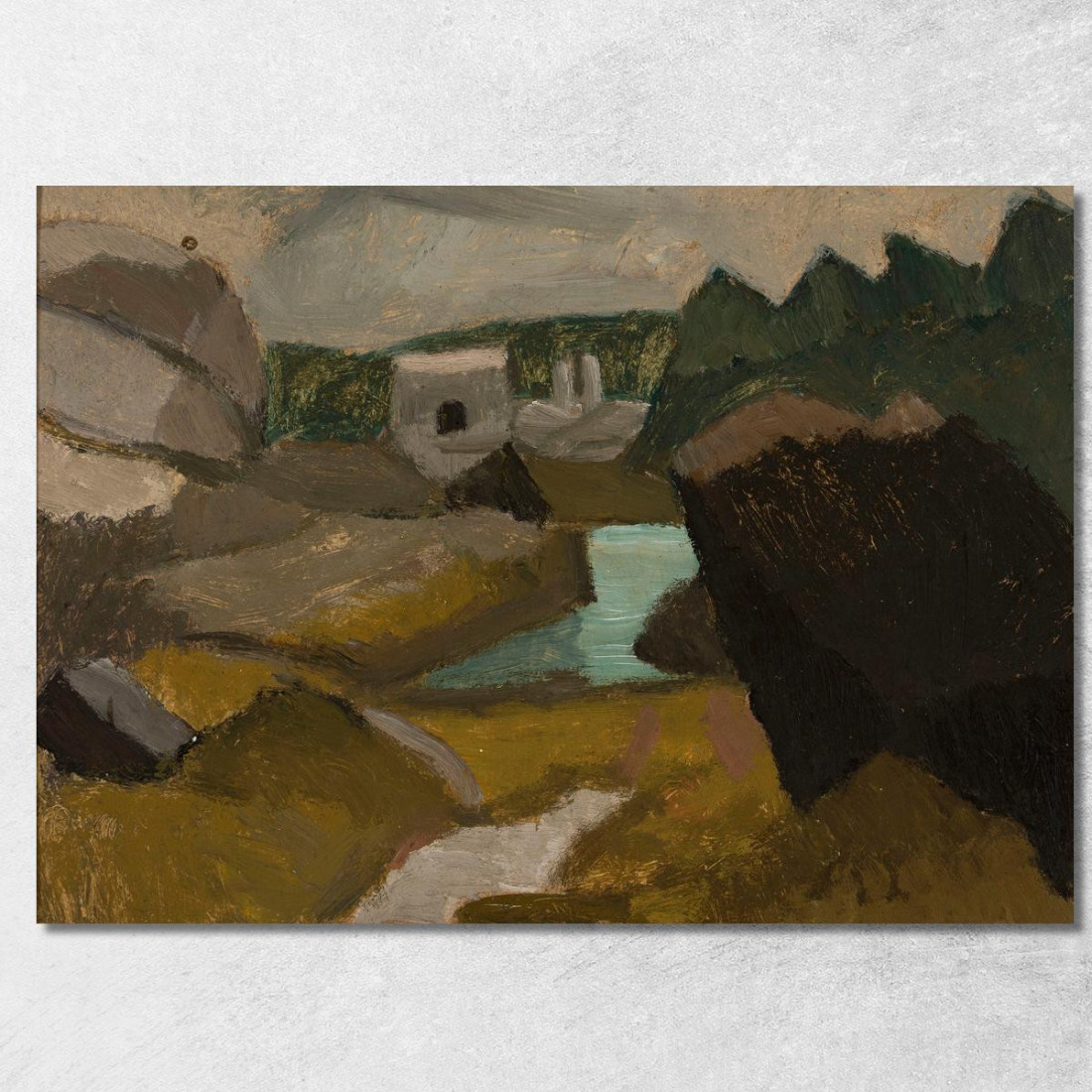 Paesaggio Roccioso Con Acqua Tadeusz Makowski tmk160 quadro stampato su tela