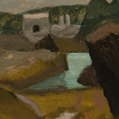 Paesaggio Roccioso Con Acqua Tadeusz Makowski tmk160 quadro stampato su tela