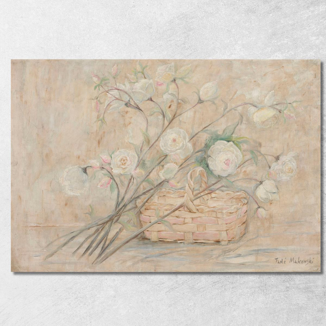 Rosa Con Un Cesto Tadeusz Makowski tmk161 quadro stampato su tela