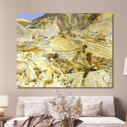 Trasporto Del Marmo Dalle Cave A Carrara John Singer Sargent jss30 quadro stampato su tela
