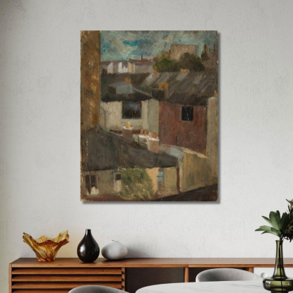 Vista Attraverso La Finestra Di Un Laboratorio Tadeusz Makowski tmk196 quadro stampato su tela