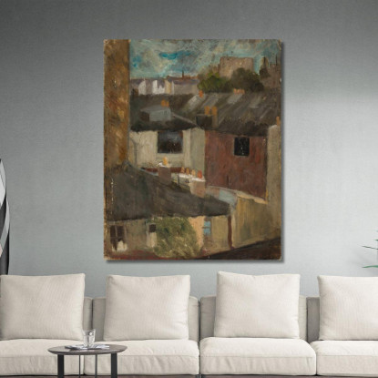 Vista Attraverso La Finestra Di Un Laboratorio Tadeusz Makowski tmk196 quadro stampato su tela
