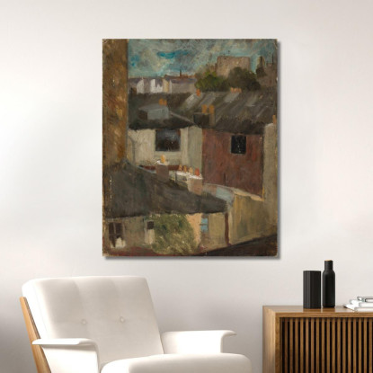Vista Attraverso La Finestra Di Un Laboratorio Tadeusz Makowski tmk196 quadro stampato su tela