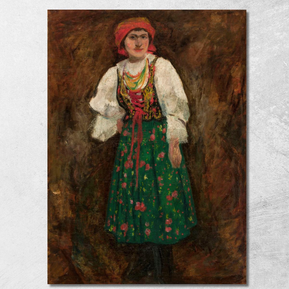Donna In Costume Tradizionale Di Cracovia Tadeusz Makowski tmk201 quadro stampato su tela