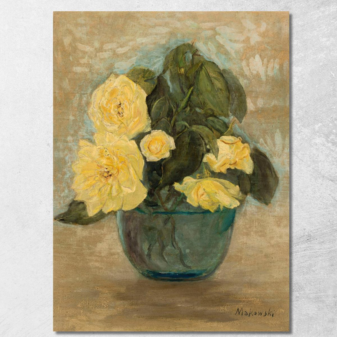 Rose Gialle Tadeusz Makowski tmk207 quadro stampato su tela