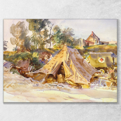Campo Con Ambulanza John Singer Sargent jss36 quadro stampato su tela