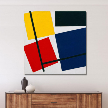 Contro-Composizione Simultanea Theo van Doesburg tvd18 quadro stampato su tela