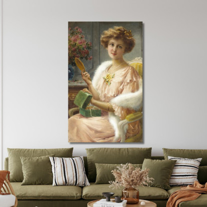 Una Giovane Donna Con Uno Specchio Emile Vernon evr2 quadro stampato su tela